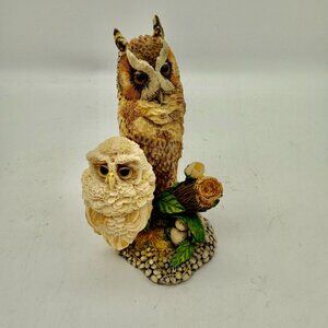 Vtg Hamilton Collection Long-Ear Owl Owlet Figurine Peaceful Perch Realistic 4"